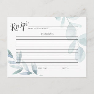 TARJETA DE RECIBO   Eucalipto azul turbio