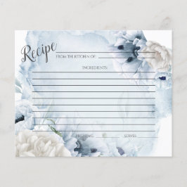 TARJETA DE RECIBO | Flores azul acuáticas rusticas