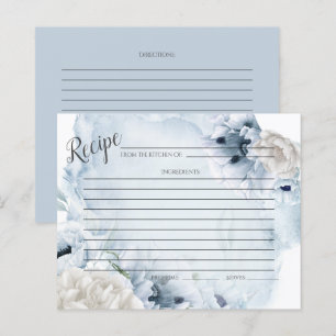 TARJETA DE RECIBO Flores azul acuáticas rusticas