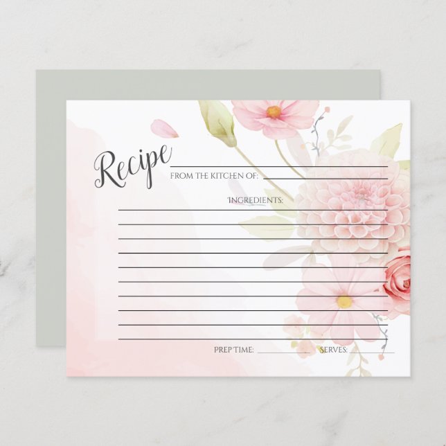 TARJETA DE RECIBO | Pulverización Floral Rosa Past (Anverso / Reverso)