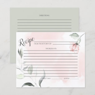 TARJETA DE RECIBO   Rosa silvestre color de agua R