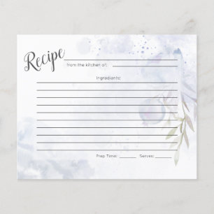 TARJETA DE RECIBO Rosas Pastel Dusty Blue