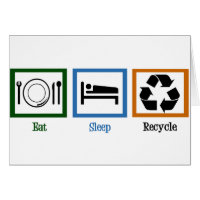 Tarjeta de reciclaje de sueño de consumo