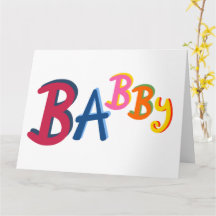 Tarjeta de Recién nacido BABBY Black Country Words