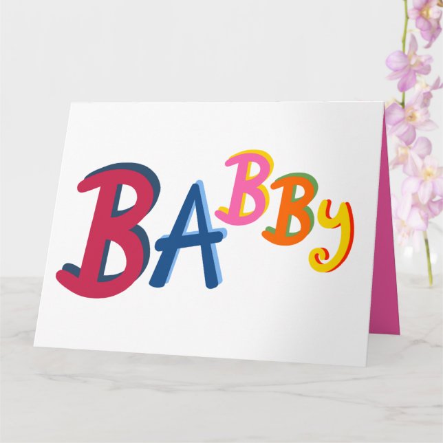 Tarjeta de Recién nacido BABBY Black Country Words (Orquídea)