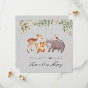 Tarjeta de Recién nacido de animales de Woodland p
