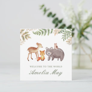 Tarjeta de Recién nacido de animales de Woodland p