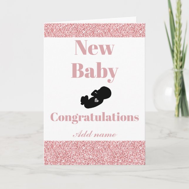 Tarjeta de recién nacido de felicitaciones persona (Anverso)
