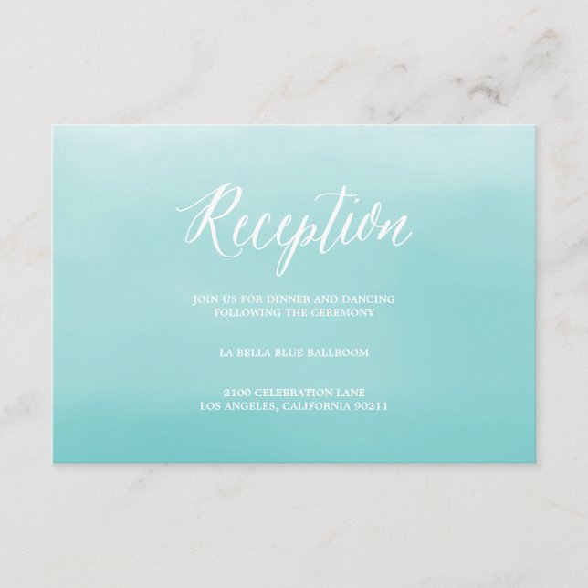 Tarjeta de recinto de recepción de Seaside (Anverso)