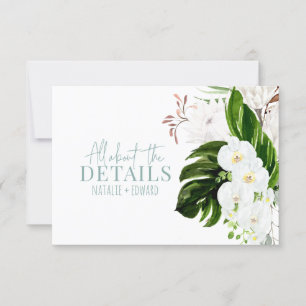 Tarjeta de recinto floral rosa, verde azulada y or