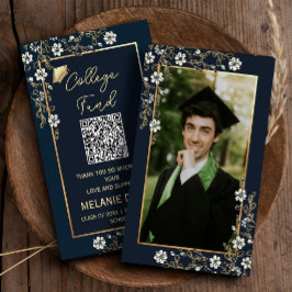 Tarjeta de recinto para graduación de Navy Blue de