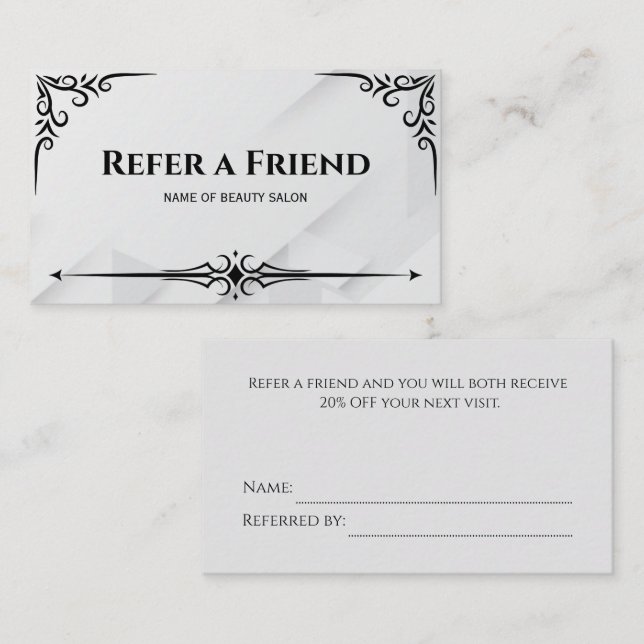 Tarjeta de Recomendación (Anverso / Reverso)