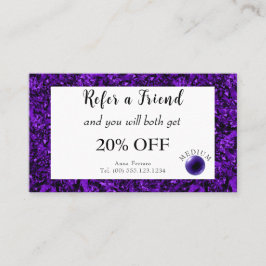 Tarjeta De Recomendación Amethyst & Amethyst Crystal Ball Psychic Medium