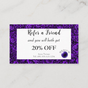 Tarjeta De Recomendación Amethyst & Amethyst Crystal Ball Psychic Medium