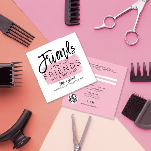 Tarjeta De Recomendación Amigos no dejan que sus amigos tengan un salón de 