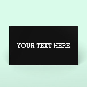 Tarjeta De Recomendación Añadir su propio texto Personalizado aquí negro y 
