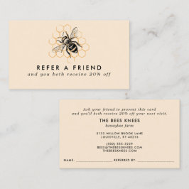 Tarjeta De Recomendación Apicultor de miel elegante y minimalista