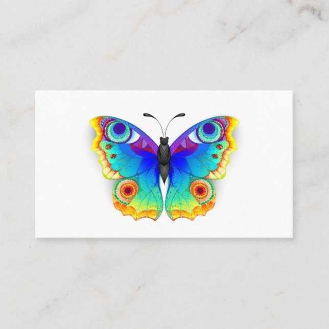 Tarjeta De Recomendación Arcoiris mariposa Peacock Eye (Anverso)
