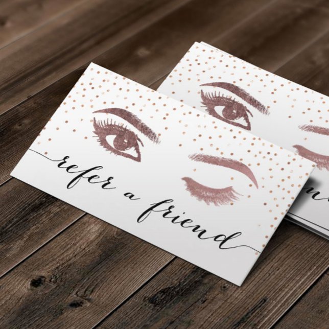 Tarjeta De Recomendación Artista de maquillaje de latigazos y brotes Rosa r (Subido por el creador)