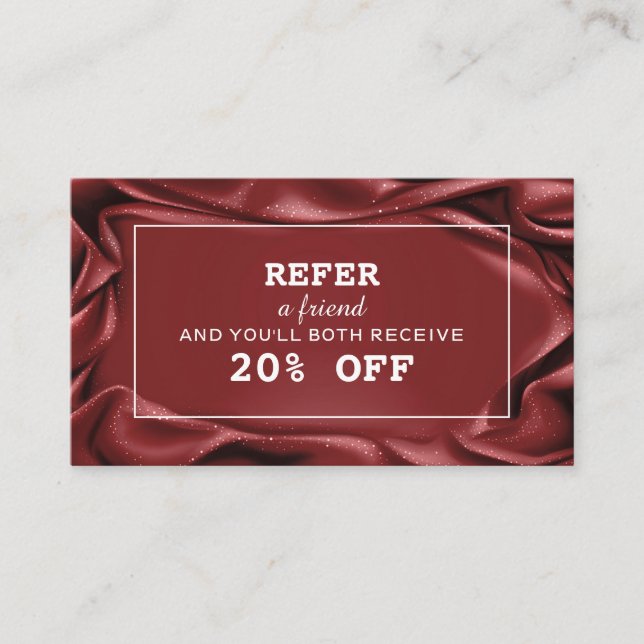 Tarjeta De Recomendación Artista de maquillaje de marco blanco de terciopel (Anverso)