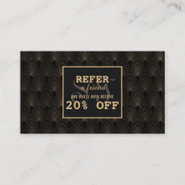 Tarjeta De Recomendación Artista de maquillaje en monograma vintage Gold Ar