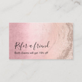 Tarjeta De Recomendación Artista moderno de maquillaje de purpurina de cobr