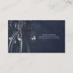 Tarjeta De Recomendación Azul Malhumorado Cristal Elegante Chic Referir un 
