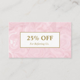 Tarjeta De Recomendación Balneario color de rosa profesional femenino del