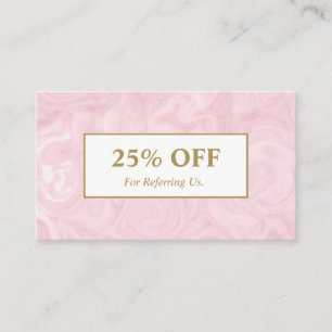 Tarjeta De Recomendación Balneario color de rosa profesional femenino del