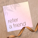 Tarjeta De Recomendación Belleza de gradiente de arcoiris de referencia del<br><div class="desc">.Para obtener material de marketing adicional,  diseño personalizado o solicitud de logotipo,  póngase en contacto conmigo en maurareed.designs@gmail.com y responderé en el plazo de 24 horas. Para envío,  consultas de cardstock y precios contacte directamente con Zazzle.</div>