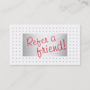 Tarjeta De Recomendación Belleza roja moderna y salón de la escritura de l
