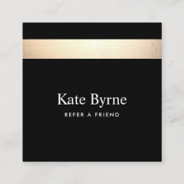Tarjeta De Recomendación Black Gold Striped le hace referencia a un amigo