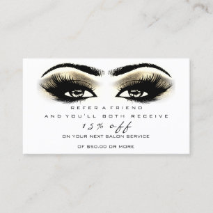 Tarjeta De Recomendación Blanco del oro del ojo del latigazo del maquillaje