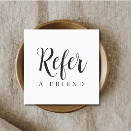 Tarjeta De Recomendación Blanco y negro simple y elegante