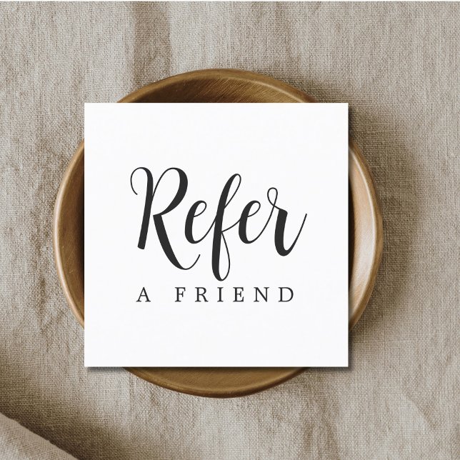 Tarjeta De Recomendación Blanco y negro simple y elegante (Subido por el creador)