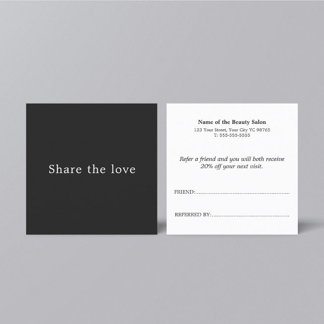 Tarjeta De Recomendación Blanco y negro simple y elegante (Subido por el creador)