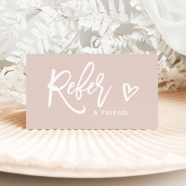 Tarjeta De Recomendación Blush Pink Moderno Script (Subido por el creador)