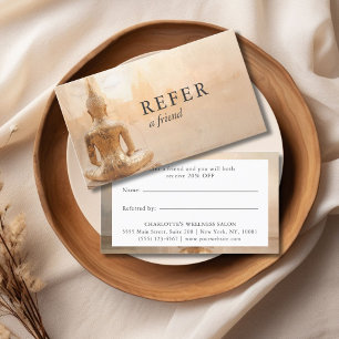 Tarjeta De Recomendación Buda Dorado – Salón de Yoga Reiki