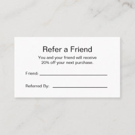 Tarjeta De Recomendación Business Logo Black and White Branded