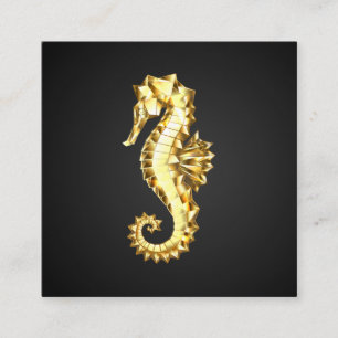 Tarjeta De Recomendación Caballo marino polígono de oro