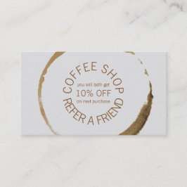 Tarjeta De Recomendación Cafetería - refiera a un amigo