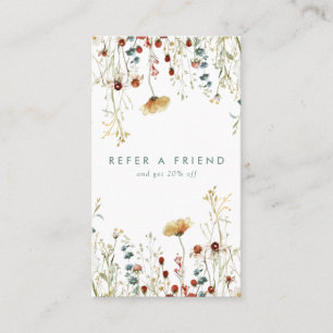 Tarjeta De Recomendación Campo de flores silvestres de verano