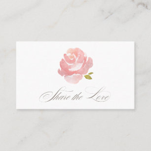 Tarjeta De Recomendación Chic Referencia de Rosa Rosa Acuarela