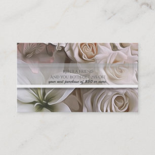 Tarjeta De Recomendación Chic Rosa Floral Elegante Referir Un Amigo