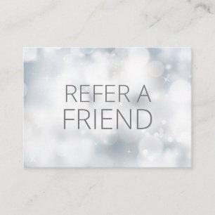 Tarjeta De Recomendación Cliente del Spa Bokeh Silver de lujo