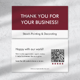Tarjeta De Recomendación Código QR de agradecimiento por reseña de negocio