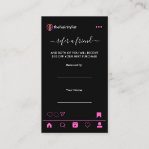 Tarjeta De Recomendación Código QR de Instagram para Estilistas de Cabello