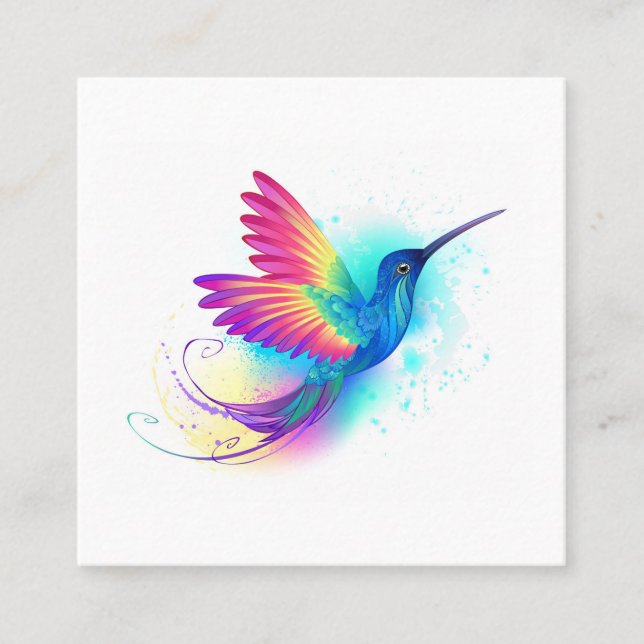 Tarjeta De Recomendación Colibrí arcoiris exótica (Anverso)