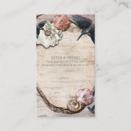 Tarjeta De Recomendación Colibrí de Abedul Blanco Rústico Recomienda a un A