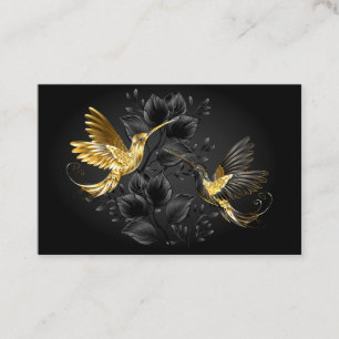 Tarjeta De Recomendación Colibrí negro y dorado